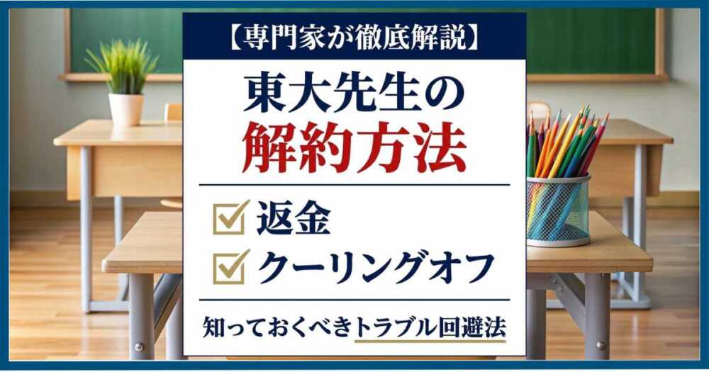 【東大先生の解約方法】返金・クーリングオフを専門家が解説|トラブル回避法 【東大先生の解約方法】返金・クーリングオフを専門家が解説|トラブル回避法