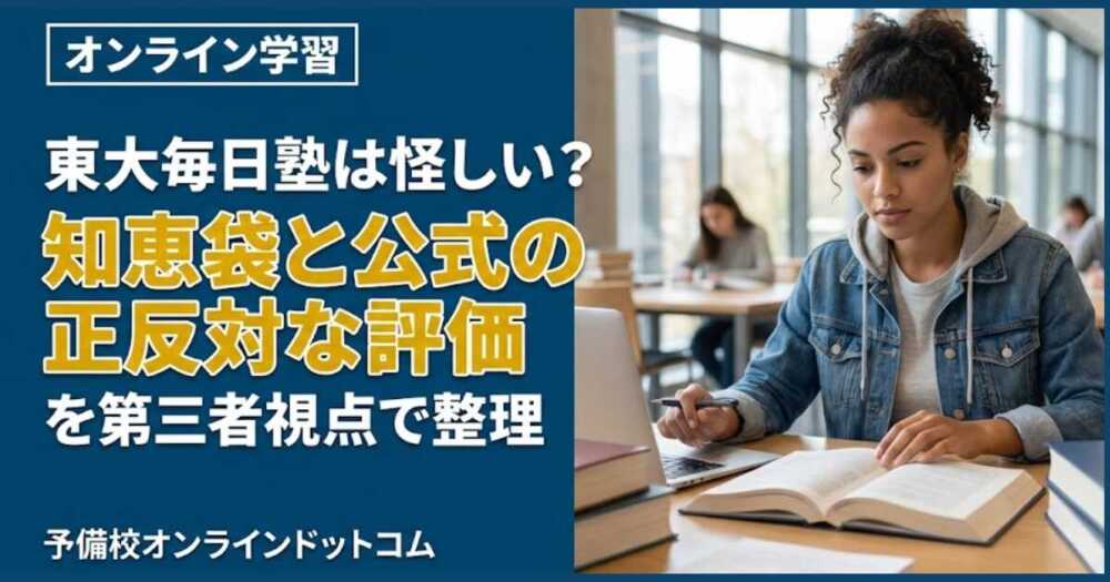 東大毎日塾は怪しい？知恵袋と公式の正反対な評価を第三者視点で整理
