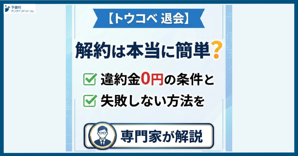【トウコベ 退会】解約は本当に簡単？違約金0円の条件と失敗しない方法を専門家が解説